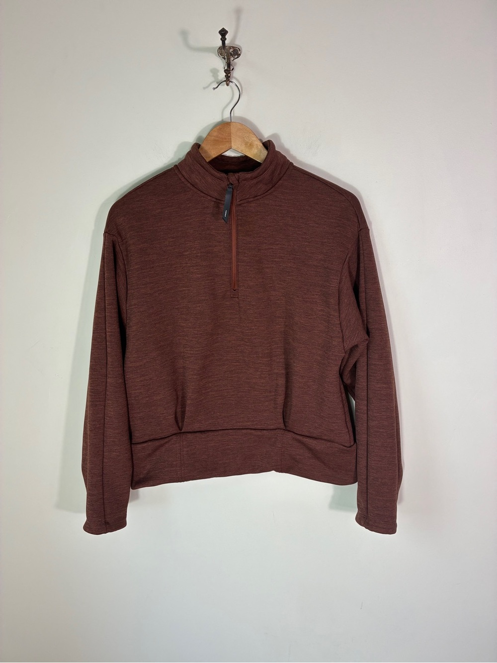Athleta Altitude Polartec 1/2 Zip Mahogany Brown Sweatshirt